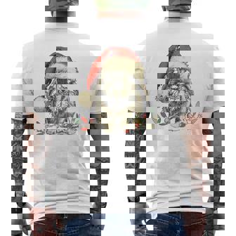 Holland Lop Rabbit Bunny Chew Christmas Light Xmas Holiday Men's T-shirt Back Print | Mazezy