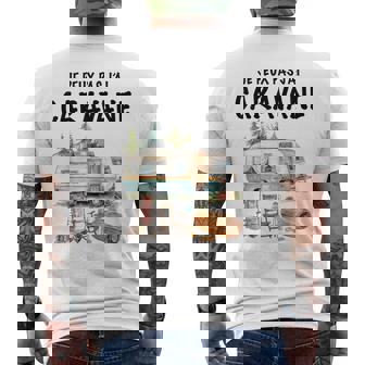 Homme Camping Caravane Rando Beau Dessin Papa Papy Tonton T-shirt imprimé au dos - Cadeauxyz