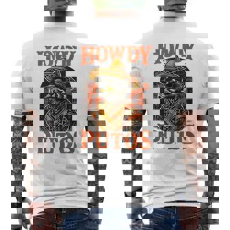 Howdy Putos Mexican Raccoon Urban Country Cowboy Western Tank Top Men's Back Print T-Shirt | Mazezy