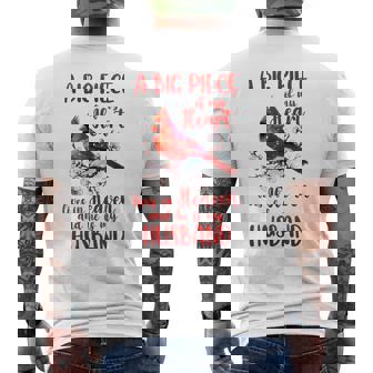 Husband Memorial A Big Piece Of My Heart Lives In Heaven Men's T-shirt Back Print | Mazezy