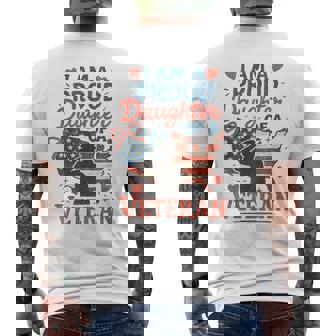 I'm A Proud Daughter Of A Veteran Father's Day Veterans Day Men's T-shirt Back Print | Mazezy