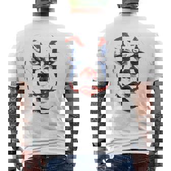 Intense Scary Painted Clown Face Red Blue Halloween Men's T-shirt Back Print | Mazezy