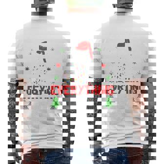 It's Fine I'm Fine Everything Is Fine Xmas Cat Christmas Men's T-shirt Back Print | Mazezy