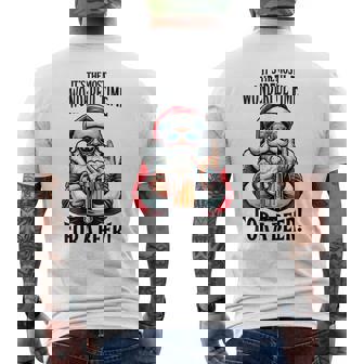 It's The Most Wonderful Time For A Beer Cool Santa Christmas Men's T-shirt Back Print - Monsterry