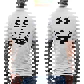 Jack O Lantern Carved Pumpkin Face 2025 Halloween Costume Men's T-shirt Back Print | Mazezy
