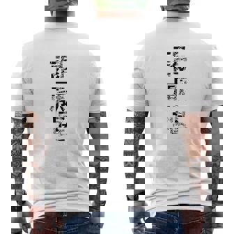 Japanese Dragon With Asian Characters Men's Back Print T-Shirt | Mazezy
