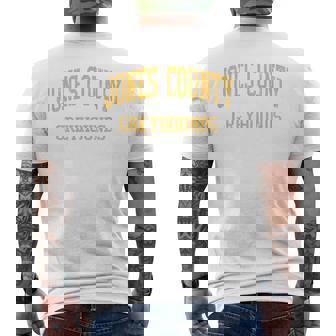 Jones County High School HS Gray GA Vintage Sports Men's Back Print T-Shirt | Mazezy