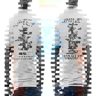 You Just Yee'd Your Last Haw Cowboy Raccoon Vintage Men's T-shirt Back Print - Monsterry