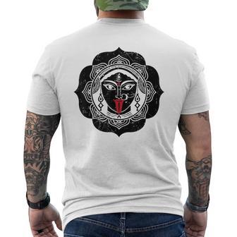 Kali Hindu Deity Goddess Indian Sacred Yoga Puja Kali Men's T-shirt Back Print | Mazezy