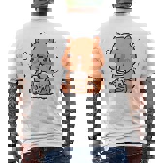 Kawaii Capybara Boba Bubble Tea Lindo Anime Niñas Niños Adolescentes Camiseta Hombre Estampado Espalda - Regaloses