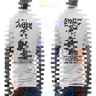 Knitting Because Punching People Is Wrong Men's T-shirt Back Print | Seseable CA