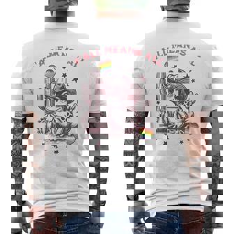 Lgbtq Flag Y'all Lgbtq Means All Cowgirl Cowboy Frog Men's T-shirt Back Print - Monsterry