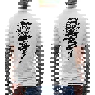 Lightning Bolt Football Or Soccer Player Black Graphic Men's T-shirt Back Print - Monsterry
