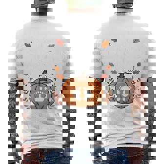 Little Pumpkin On The Way Cute Pregnancy Reveal Halloween Men's T-shirt Back Print | Mazezy