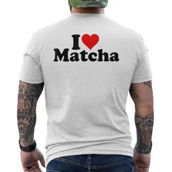 I Love Heart Matcha Théert Latte T-shirt imprimé au dos - Cadeauxyz