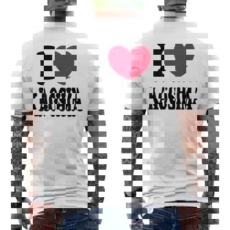 I Love Kagoshima 鹿児島大好き メンズTシャツ バックプリント - Kawaiitshirt