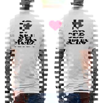 I Love Speed Skating T-Shirt Men's Back Print T-Shirt | Mazezy