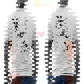 M & N カップル イニシャル 結婚式 記念日 新築祝い メンズTシャツ バックプリント - Kawaiitshirt