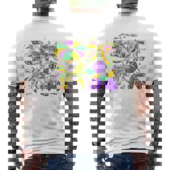 Mardi Gras Coquette Bow Dog Beads New Orleans Fleur De Lis Men's T-shirt Back Print - Thegiftio