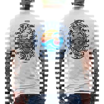 Margate City New Jersey NJ Vintage Nautical Waves Men's Back Print T-Shirt | Mazezy