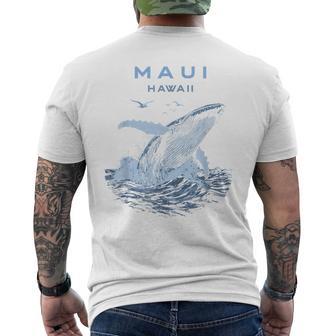 Maui Hawaii Humpback Whale Men's T-shirt Back Print | Mazezy