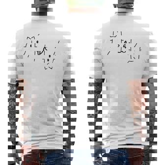 Miau Gato Gráfico Divertido Camiseta Hombre Estampado Espalda - Regaloses