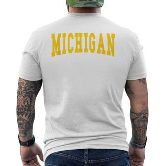 Michigan Throwback Classic Men's T-shirt Back Print - Thegiftio UK
