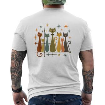 Mid-Century Modern Look Atomic Age 50S 60S Cat Men's T-shirt Back Print - Thegiftio UK