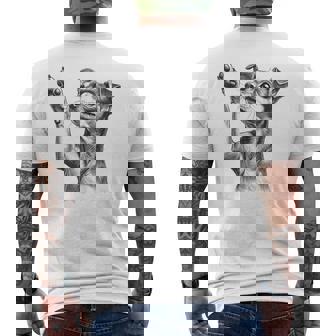 Miniature Pinscher Dog Min Pin Raising Paw Men's T-shirt Back Print | Mazezy