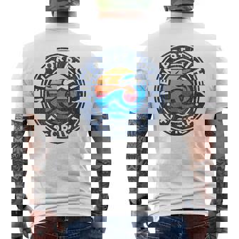 New Port Richey Florida FL Vintage Nautical Waves Men's Back Print T-Shirt | Mazezy