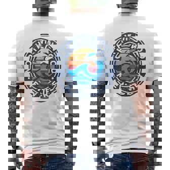 North Wildwood New Jersey NJ Vintage Nautical Waves Men's Back Print T-Shirt | Mazezy