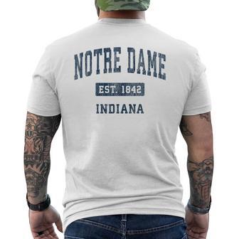 Notre Dame Indiana In Vintage Navy Style Sports Men's T-shirt Back Print - Seseable