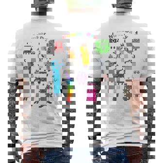 Numberblock Number Day Happy Numbers Men's T-shirt Back Print - Monsterry