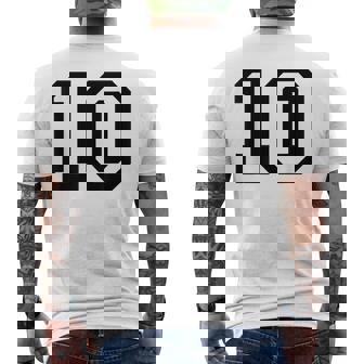 Número 10 Blanco Y Negro Camiseta Hombre Estampado Espalda - Regaloses