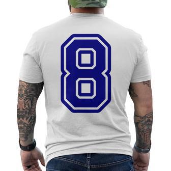 Número 8 Equipo Deportivo Azularsity Camiseta Hombre Estampado Espalda - Regaloses