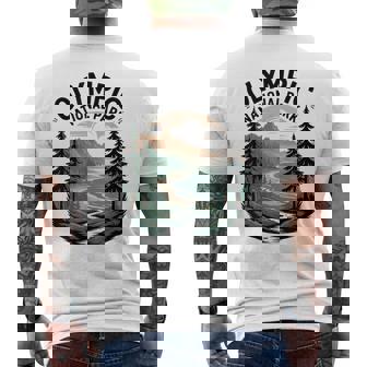 Olympic National Park Retro Camping Hiking Us National Park Men's T-shirt Back Print | Seseable CA