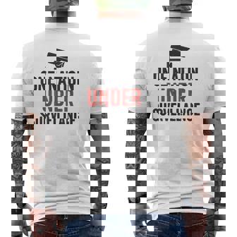 One Nation Under Surveillance Dystopian Satire Men's T-shirt Back Print - Monsterry