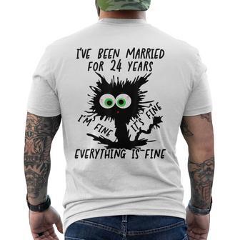 Opal Wedding I've Been Married For 24 Years Men's T-shirt Back Print - Thegiftio UK