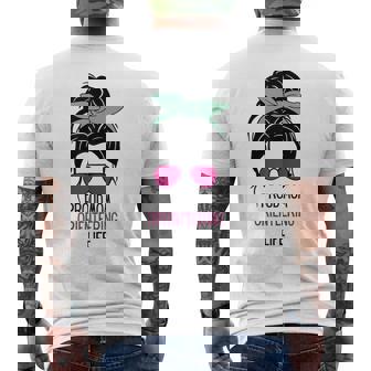 Orienteering Mom Outfit Messy Hair Bun Men's Back Print T-Shirt | Mazezy