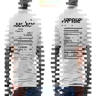 Paper Plates Nutrition Facts Thanksgiving Christmas Men's Back Print T-Shirt | Mazezy