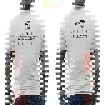 Parasailing Heartbeat Heart Line Tank Top Men's Back Print T-Shirt | Mazezy