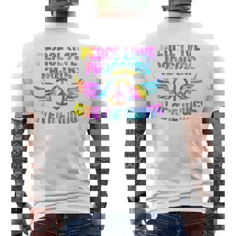 Parkour Athletes Saying Parkour Runners Peace Love Parcours Raglan Baseball Tee Men's Back Print T-Shirt | Mazezy