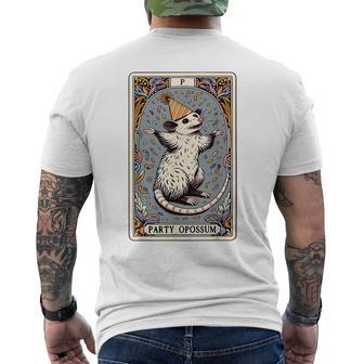 Party Opossum Tarot Card Opossum Small Grey Men's T-shirt Back Print - Thegiftio UK