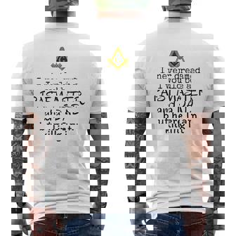 Pasado Maestro Y Un Papá Masónico Padre Día Maestro Mason Camiseta Hombre Estampado Espalda - Regaloses