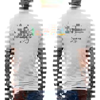 Paysage De Laille De New York Monuments Emblématiquesouvenir D'art Urbain T-shirt imprimé au dos - Cadeauxyz