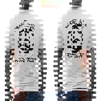 Paz Amor Y Rock And Roll Diciendo Motivo Rockero Manga Larga Camiseta Hombre Estampado Espalda - Regaloses