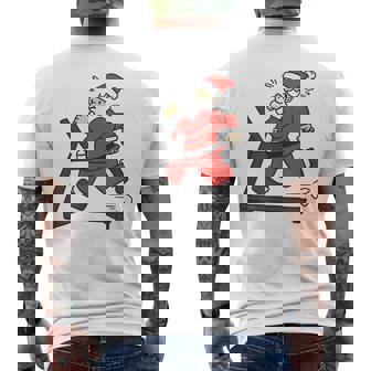 Père Noël Courantur Le Tapis De Course T-shirt imprimé au dos - Cadeauxyz