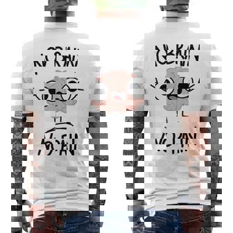 Personnages Kawaii Drôles Mignons Cerveau Pas De Cerveau Pas T-shirt imprimé au dos - Cadeauxyz