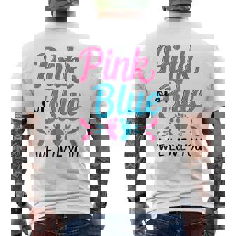 Pink Or Blue We Love You Baby Shower Men's T-shirt Back Print - Monsterry