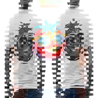 Pomodoro Con Occhiali Daole Pomodoro Divertente Con Collo A T-shirt da uomo con stampa posteriore - Novitaregali